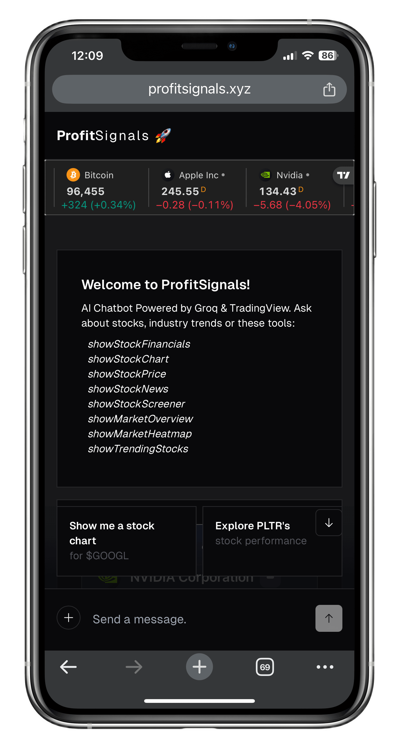 Crypto chart view